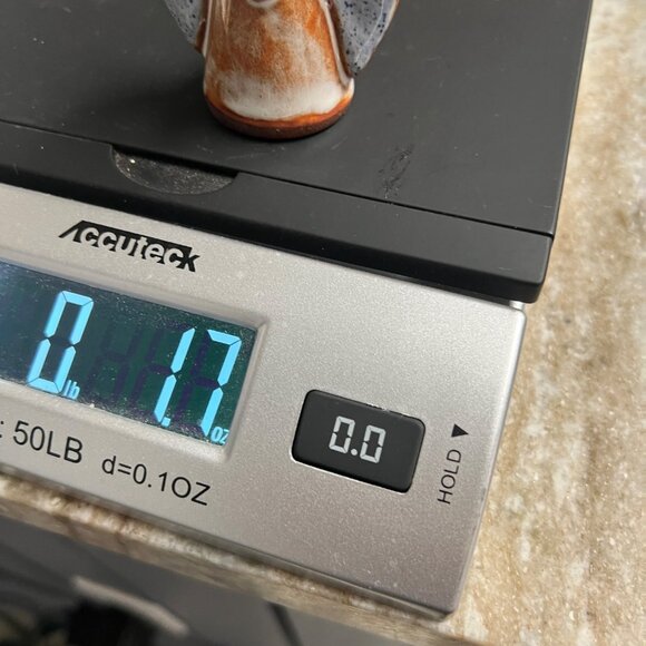 Handmade Aztec Ceramic Clay Angel Bell Ornament Art Pottery Purple Ribbon Hanger - Picture 7 of 7